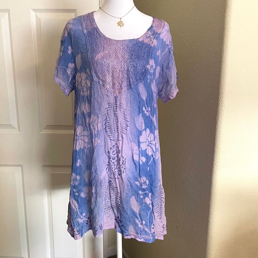 NWT Purple/Blue Floral Beachy Dress/Swimsuit coverup - one size